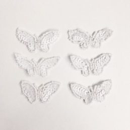 mini white bead sequin butterfly